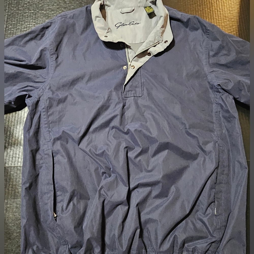 Glen Echo Golf Blue 1/4 Zip Pullover Vented Windbreaker Golf Jacket Mens Large